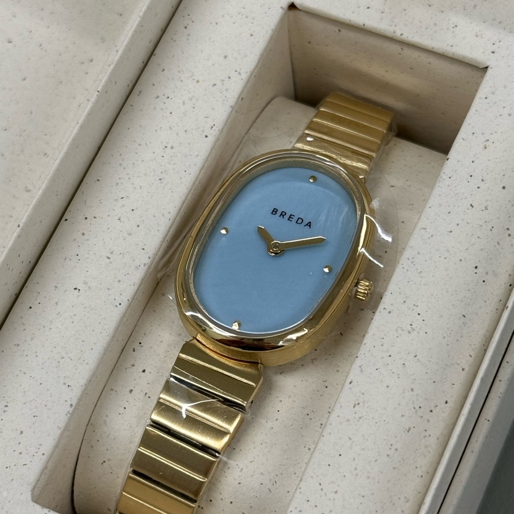 Breda Jane Gold & Blue Bracelet Watch